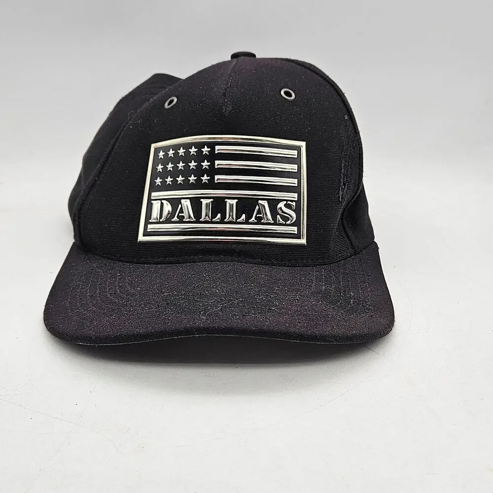 Dallas USA Flag Hat Cap Snap Back Mens One Size Black Original Twill Patriotic